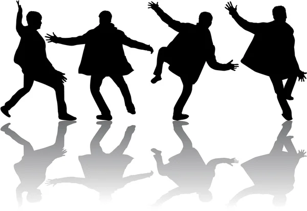 Dansende mannen silhouetten — Stockvector