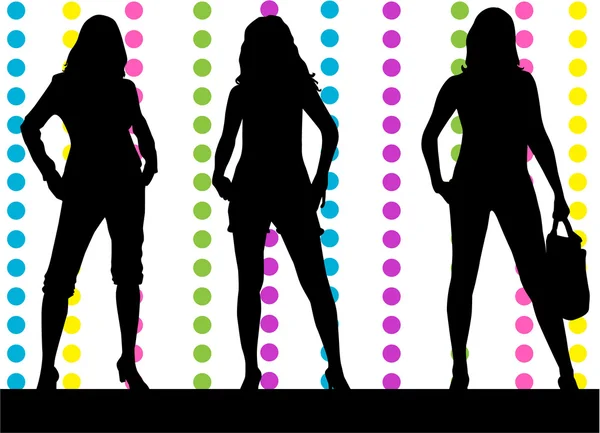 Women silhouettes — Stock Vector