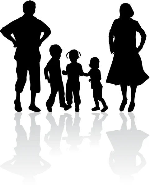 Familie silhouetten — Stockvector