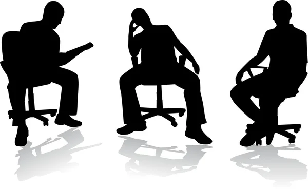 Homme en position assis — Image vectorielle