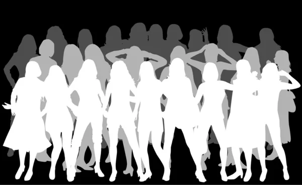 Women silhouettes — Stock Vector