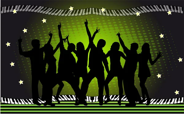 Silhouetten mensen dansen . — Stockvector