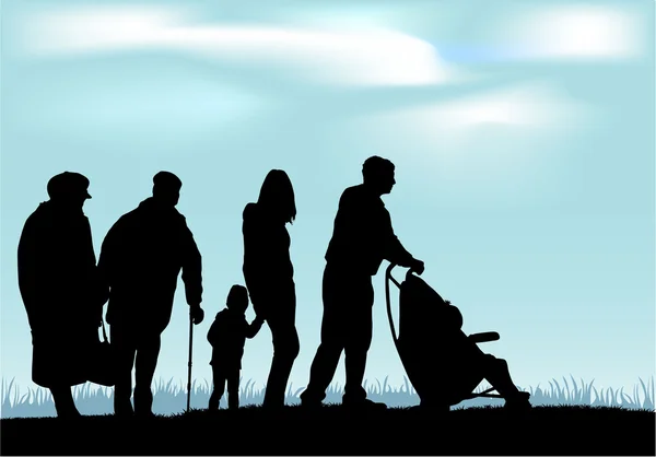 Familie Silhouet — Stockvector