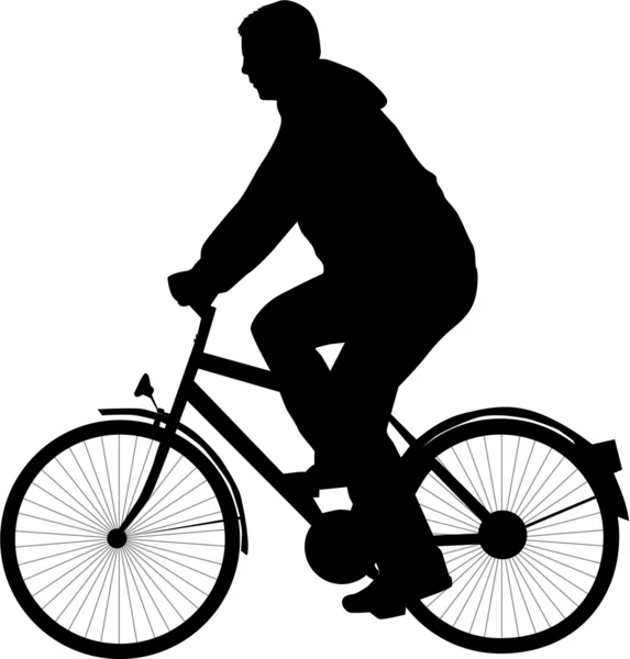 Silhouette ciclista — Vettoriale Stock