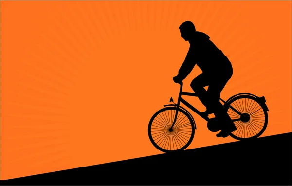 Fietser silhouet — Stockvector