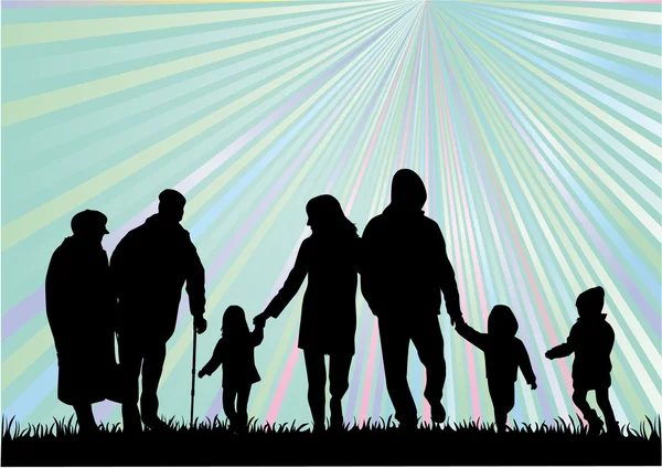 Silhouettes familiales — Image vectorielle