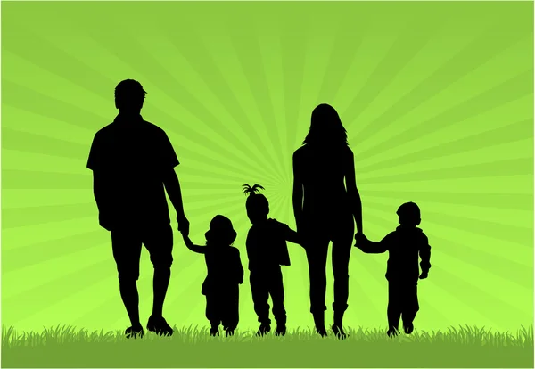 Family silhouettes — Stock Vector