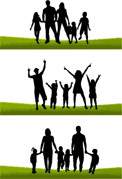 Familie silhouetten — Stockvector