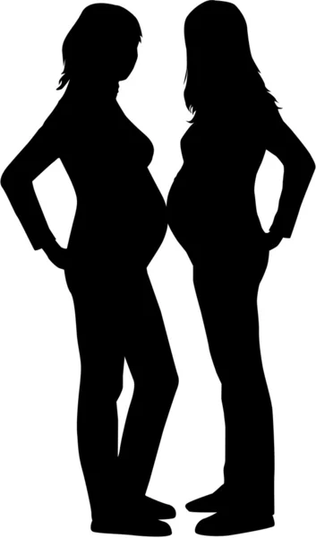 Silhouette della donna incinta — Vettoriale Stock