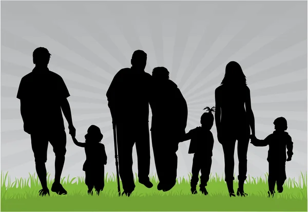 Silhouettes familiales — Image vectorielle