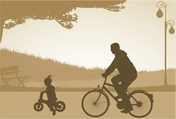 Familie silhouetten — Stockvector