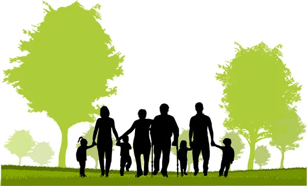 Family silhouettes — Stock Vector