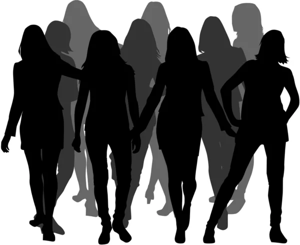 Vrouwen silhouetten — Stockvector
