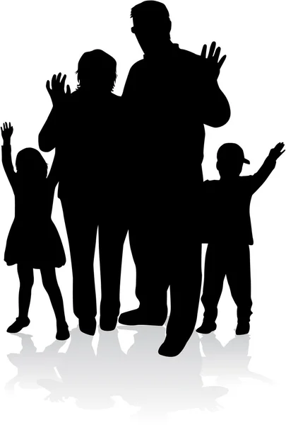 Family silhouettes — Stock Vector