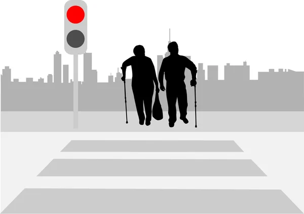 Pedestrian crossing — Stock Vector