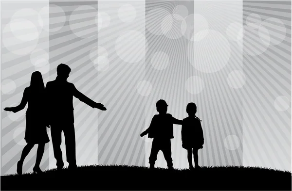 Familie silhouetten — Stockvector