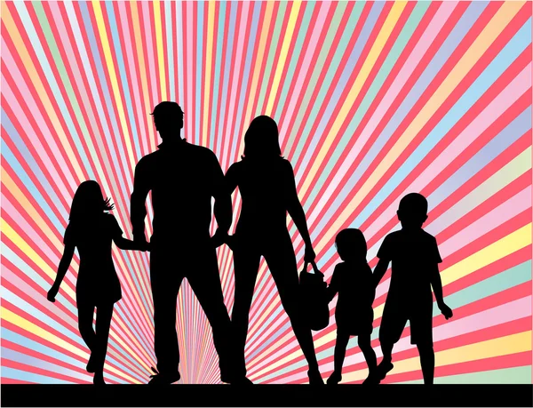 Familie silhouetten — Stockvector