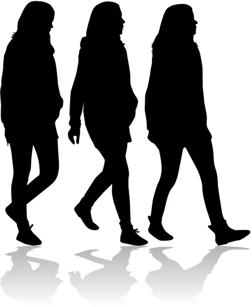 Silhouettes of women — Stock Vector