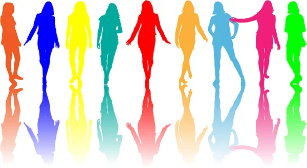 Women silhouettes — Stock Vector