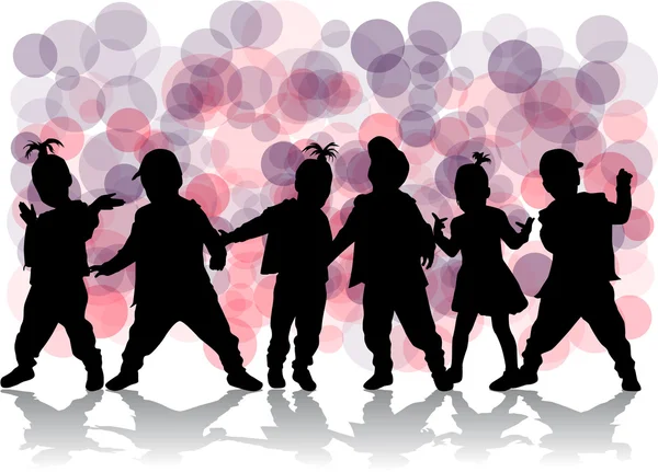 Children silhouettes — Stock Vector