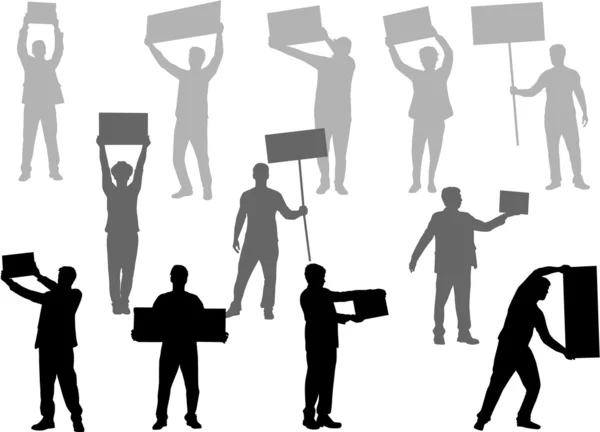 Manifestation - a group of people protesting — Stock Vector