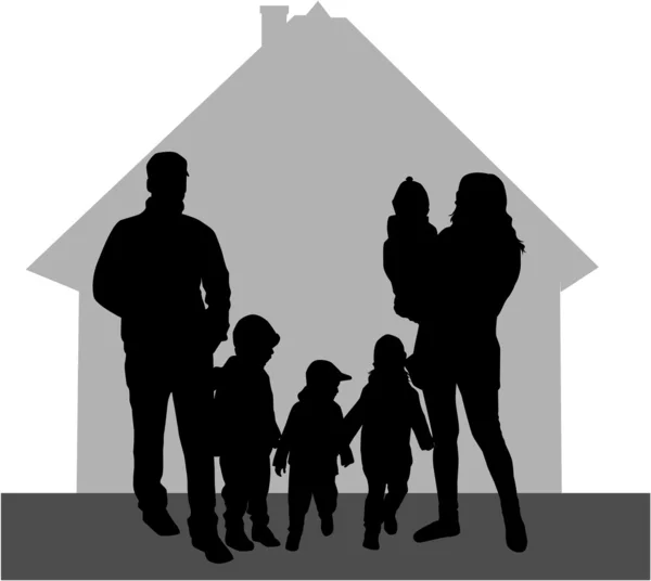 Famille et maison — Image vectorielle