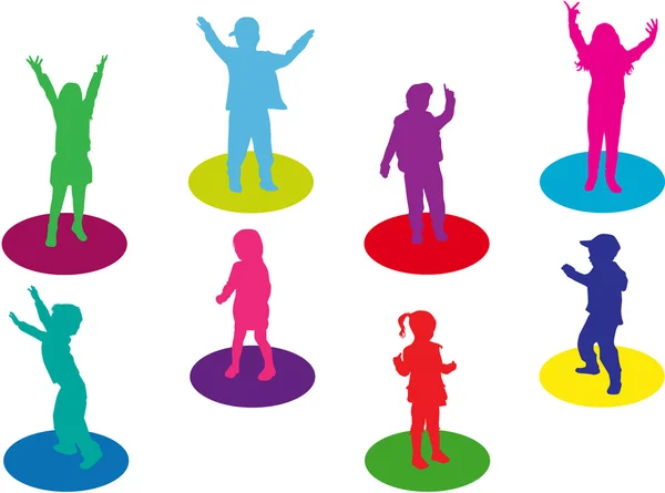 Silhouettes enfants — Image vectorielle