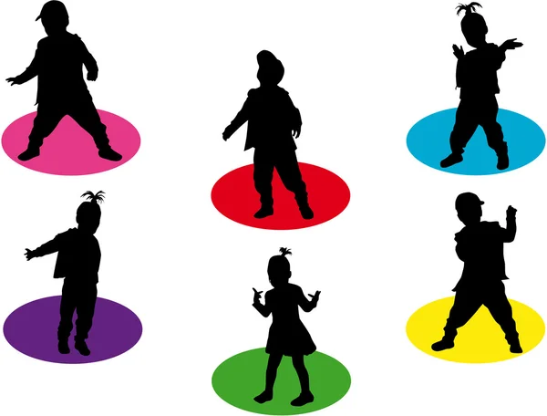 Children silhouettes — Stock Vector