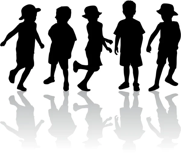 Silhouettes enfants — Image vectorielle