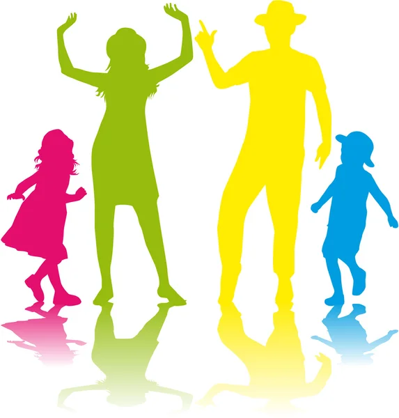 Silhouettes familiales — Image vectorielle