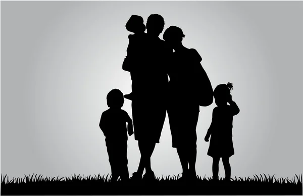 Silhouettes familiales — Image vectorielle