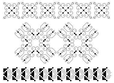 Rumen süslemeli siyah dikişler