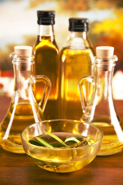 Olive oil and olives set — Stock Photo, Image