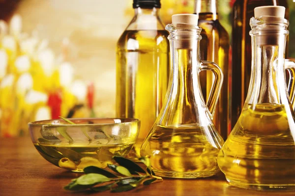 Olivový olej a olivy sada — Stock fotografie