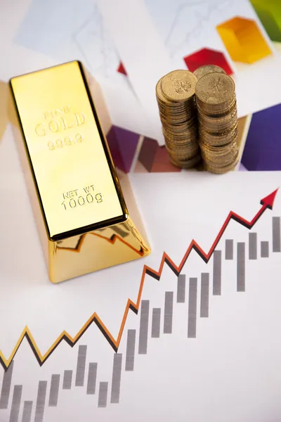 Gold bars on charts! — Stock Photo, Image