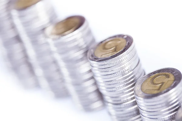 Lot of money! coins isolated on white background — Stock Photo, Image