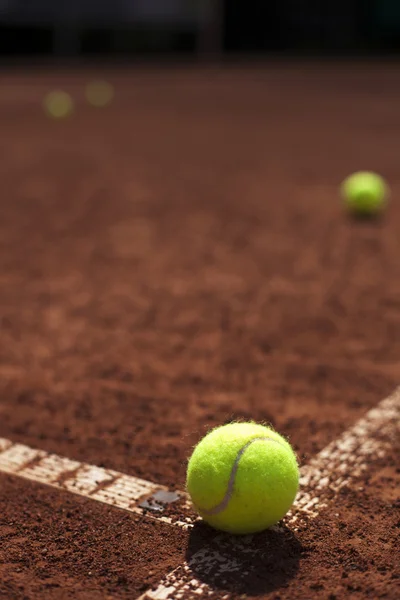 Tennis ball in the line — Stock Photo, Image