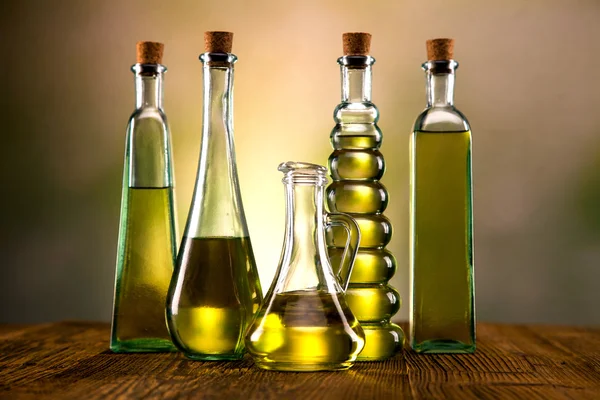 Olive oil in bottles — Stock Photo, Image