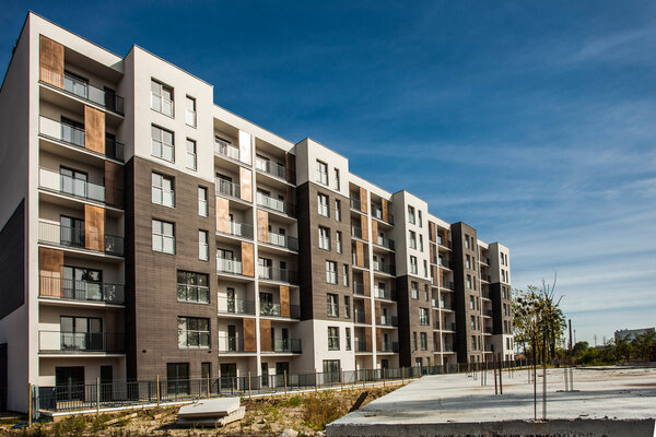 Residental Building on sky background
