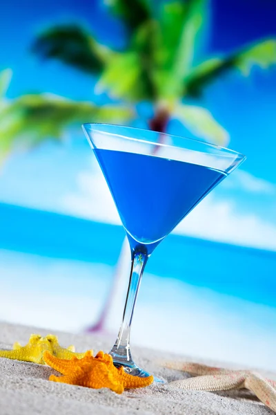 Trópusi italokat a tengerparton — Stock Fotó