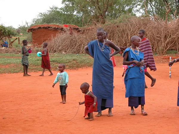 Masai dorp — Stockfoto