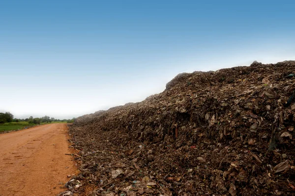 A mountain of trash, a heap of plastic waste from urban communities and large industrial zones that does not decompose.