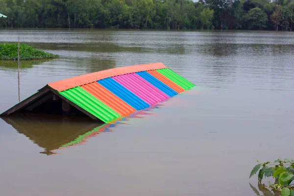 Fortes Pluies Jungle Coulé Inondé Les Maisons Les Champs Des — Photo