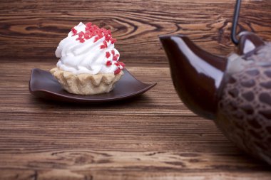 pasta ahşap zemin üzerinde. seçici odak