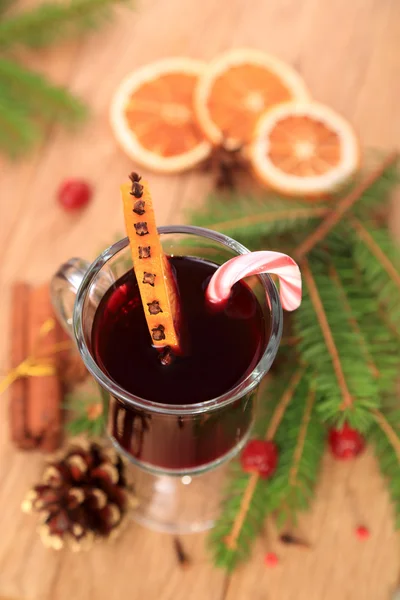 Natal mulled vinho, vista superior — Fotografia de Stock