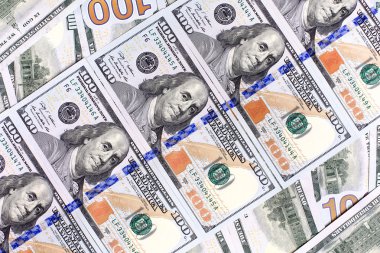 Background of the new U.S. hundred-dollar bills put into circula