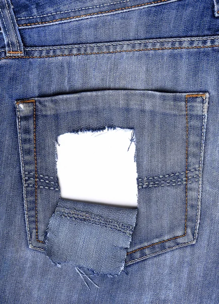 Bolsillo trasero con fugas de jeans — Foto de Stock
