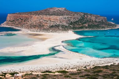 Girit 'teki Gramvousa Adası ve Balos Gölü