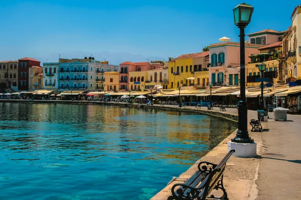 Paseo marítimo en Chania, Creta, Grecia — Foto de Stock