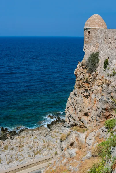 Mar Mediterrâneo e Forte de Rethymno em Creta — Fotografia de Stock